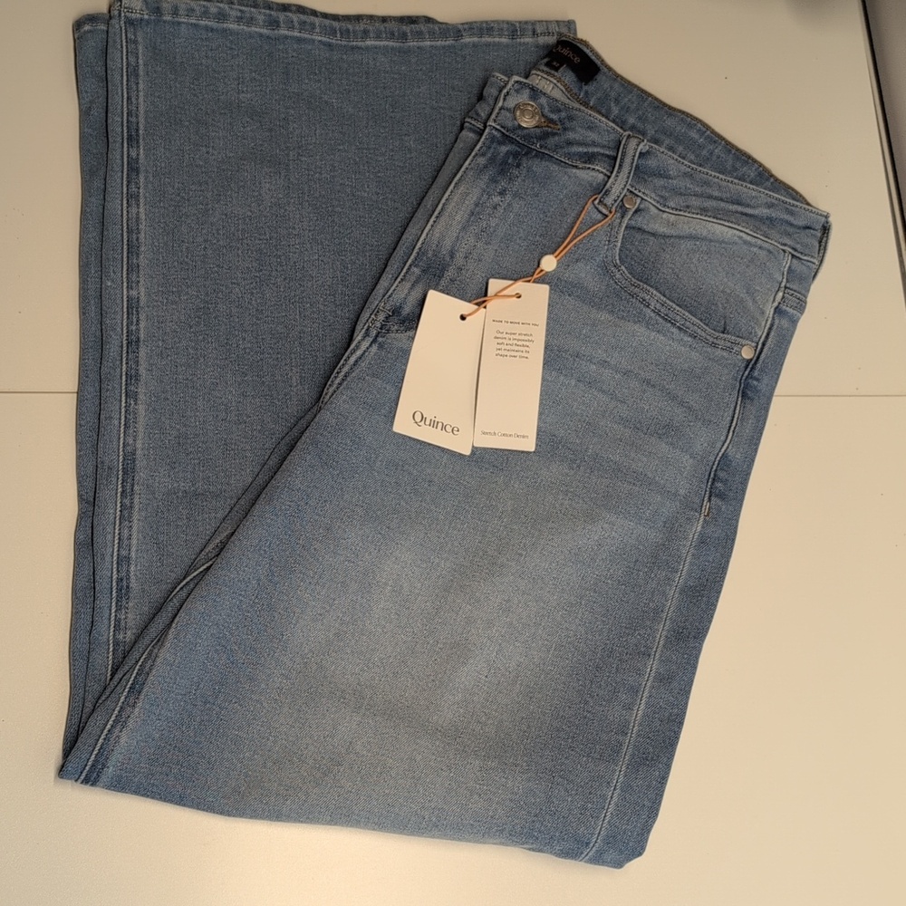 Quince Bella Stretch Wide Leg Jeans Size 32 NWT - Picture 5 of 7